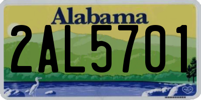 AL license plate 2AL5701