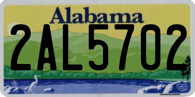 AL license plate 2AL5702