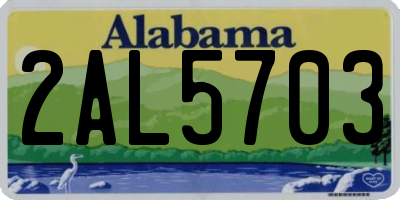 AL license plate 2AL5703