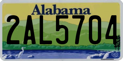 AL license plate 2AL5704