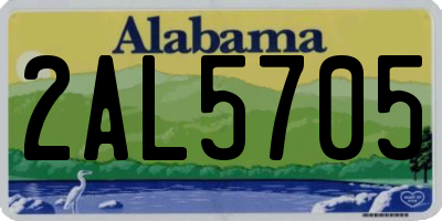 AL license plate 2AL5705