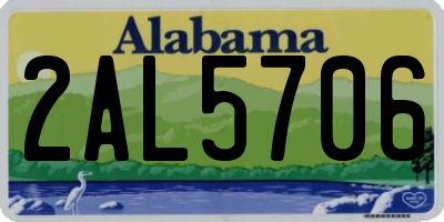 AL license plate 2AL5706