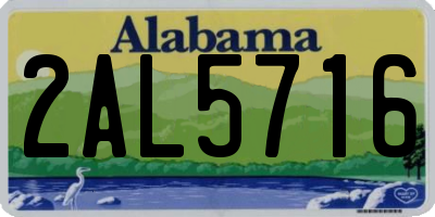 AL license plate 2AL5716