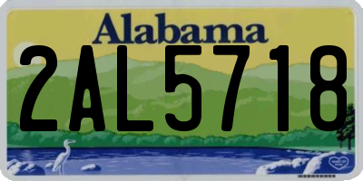 AL license plate 2AL5718