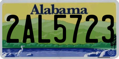 AL license plate 2AL5723