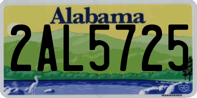 AL license plate 2AL5725