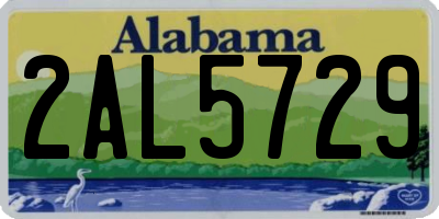 AL license plate 2AL5729