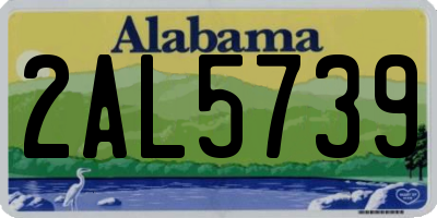 AL license plate 2AL5739
