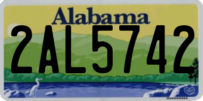 AL license plate 2AL5742