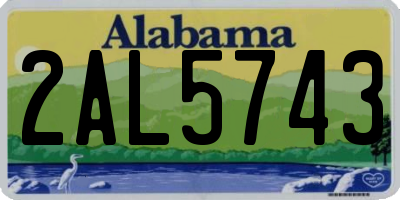 AL license plate 2AL5743