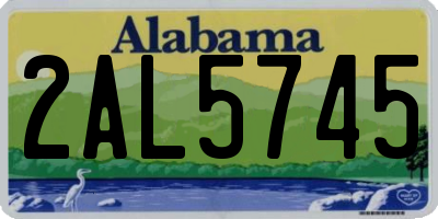 AL license plate 2AL5745