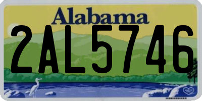 AL license plate 2AL5746