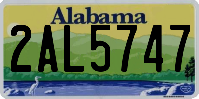 AL license plate 2AL5747