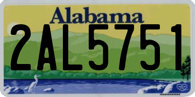 AL license plate 2AL5751