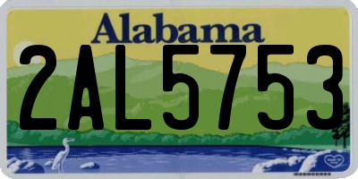 AL license plate 2AL5753