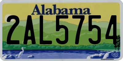 AL license plate 2AL5754