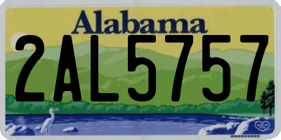 AL license plate 2AL5757