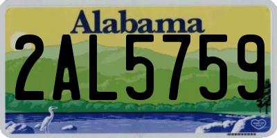 AL license plate 2AL5759