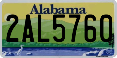 AL license plate 2AL5760