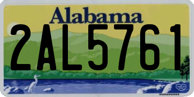 AL license plate 2AL5761