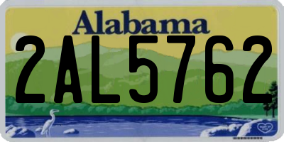 AL license plate 2AL5762