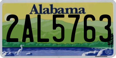 AL license plate 2AL5763