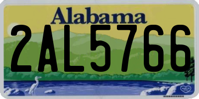 AL license plate 2AL5766