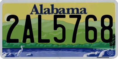 AL license plate 2AL5768