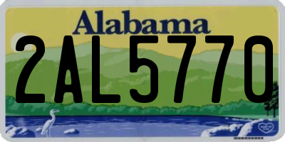 AL license plate 2AL5770