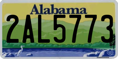AL license plate 2AL5773