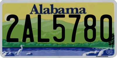 AL license plate 2AL5780