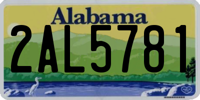 AL license plate 2AL5781