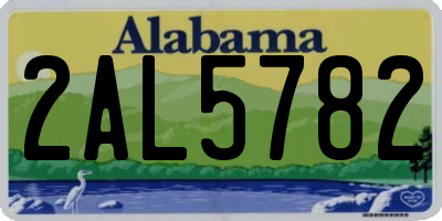 AL license plate 2AL5782