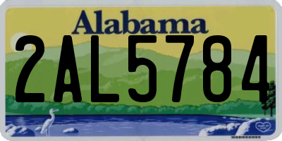 AL license plate 2AL5784