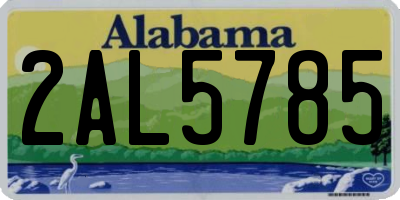 AL license plate 2AL5785