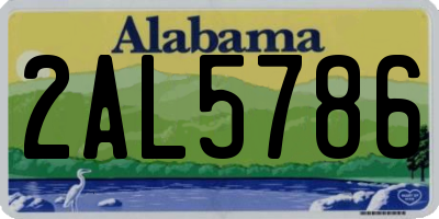 AL license plate 2AL5786