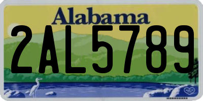 AL license plate 2AL5789