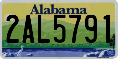 AL license plate 2AL5791