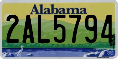 AL license plate 2AL5794