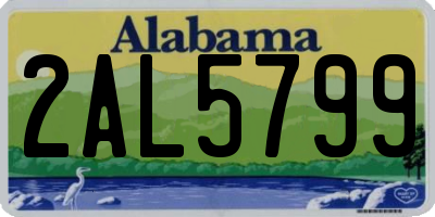 AL license plate 2AL5799