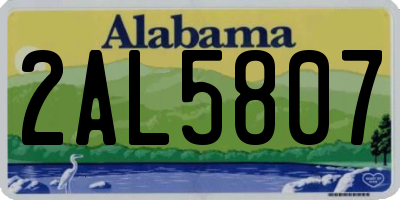 AL license plate 2AL5807