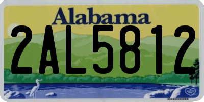 AL license plate 2AL5812