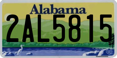 AL license plate 2AL5815