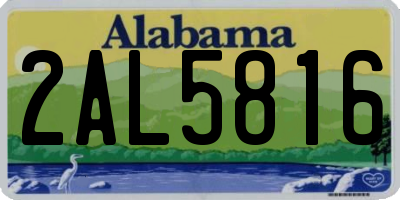 AL license plate 2AL5816