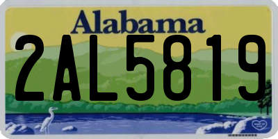 AL license plate 2AL5819