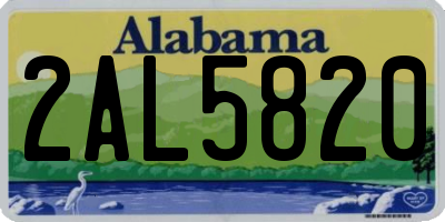 AL license plate 2AL5820