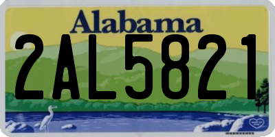 AL license plate 2AL5821