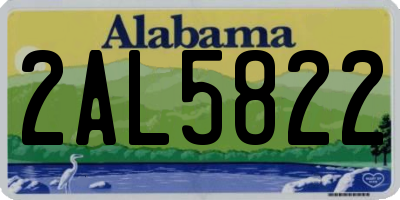 AL license plate 2AL5822