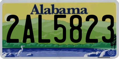 AL license plate 2AL5823