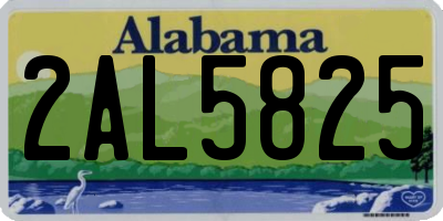 AL license plate 2AL5825